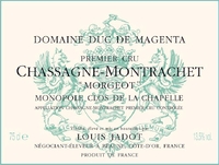 Louis Jadot. Chassagne Montrachet 1er Cru AOC Morgeot Clos de la Chapelle Domaine Duc de Magenta Jg. 2018 imHolzfassgereift