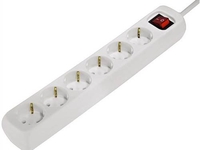 Hama 30384 6fach Stecker mit Schalter (weiß)