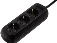 Hama 30391 Steckdosenleiste 3 fach ohne Schalter (schwarz)