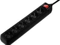 Hama 30394 6fach Stecker mit Schalter (schwarz)