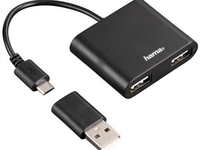 Hama USB 2.0 OTG-HUB 2 Port (Schwarz)