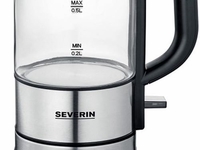 Severin WK 3472 Mini Wasserkocher 0, 5 Liter (Glas Edelstahl gebürstet)