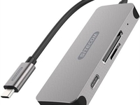 Sitecom USB-C Hub + Kartenleser (silber/schwarz)