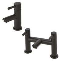 1-Loch Waschtischarmatur & Badewannenrandarmatur Schwarz - Nox