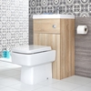 2-in-1 Stand-WC (eckig) mit Waschbecken und verkleidetem Spülkasten,  500mm x 890mm - Eichen-Optik - Cluo