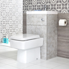 2-in-1 Stand-WC (eckig) mit Waschbecken und verkleidetem Spülkasten,  500mm x 890mm - Steingrau - Cluo