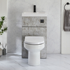 2-in-1-Waschbecken- und WC-Element 500mm x 890mm mit Covelly-WC inkl. Spülknopf in Schwarz Steingrau - Cluo