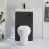 2-in-1-Waschbecken- und WC-Element 500mm x 890mm mit Select-WC inkl. Spülknopf in Schwarz Schwarzgrau - Cluo