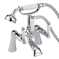 2-Loch Nostalgie Badewannenarmatur mit Keramikgriffen - Victoria,  von Hudson Reed