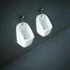 2 Urinale mit Aufputz-Spülkasten,  9L Automatische Spülung - Weiß - RAK Series 600 x Hudson Reed