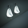 2 Urinale mit Unterputz-Spülkasten 9L,  Automatische Spülung,  Weiß - Wandmontage - RAK Jazira x Hudson Reed