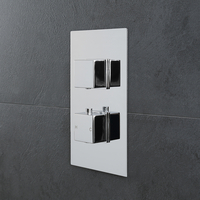 2 Verbraucher Thermostat Unterputz mit Umsteller,  eckige Griffe - Kubix,  von Hudson Reed