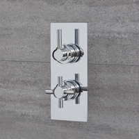 2-Wege Runde Thermostat-Duscharmatur mit Umschalter Chrom - Tec