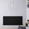 2236W Design Wohnzimmer Heizkörper Schwarz 635x1411mm - Revive Horizontal Doppellagig,  von Hudson Reed