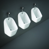 3 Urinale mit Aufputz-Spülkasten 13.5L,  Automatische Spülung - Weiß - RAK Series 600 x Hudson Reed