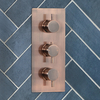 3 Verbraucher Unterputz-Thermostat mit Umsteller,  Kupfer - Eris Hudson Reed