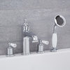 4-Loch Retro-Wannenrand-Armatur – mit ausziehbarer Handbrause – Chrom – Colworth