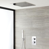 40x40cm Decken-Regendusche inkl. Handbrause & Thermostat,  Unterputz - Kubix,  von Hudson Reed