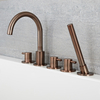 5-Loch Wannenrand-Armatur – mit ausziehbarer Handbrause – geölte Bronze – Como