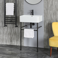 520mm x 420mm Waschbecken mit Metallgestell in Schwarz – Exton