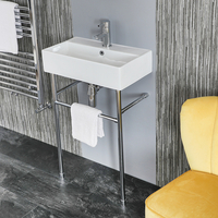 550mm x 310mm Waschbecken mit Metallgestell in Chrom – Halwell