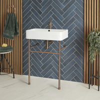 600mm x 420mm Waschbecken mit Metallgestell in gebürstetem Kupfer – Exton