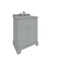 60cm Waschtisch mit Unterschrank & Waschbecken,  Ablage Grau – Farbe & Hahnlöcher wählbar – RAK Washington x Hudson Reed