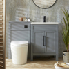 60cm Waschtischunterschrank mit WC-Einheit in Hellgrau,  inkl. Alswear-Stand-WC - Warwick Hudson Reed