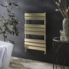 80cm x 50cm Handtuchheizkörper flach,  441 Watt,  in satiniertem Gold - Lustro Hudson Reed
