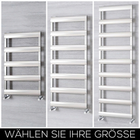 Aluminium Design Handtuchheizkörper Gebürstetes Chrom Wählbare Größe - Gradus