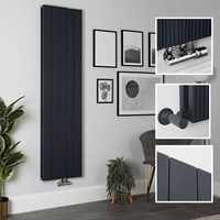 Aluminium Design Heizkörper Vertikal Anthrazit 1800mm x 470mm 1846W (Doppellagig) - Lex