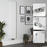 Aluminium Design Heizkörper Vertikal Weiß 1800mm x 375mm 1469W (Doppellagig) - Lex