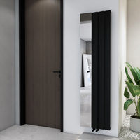 Aluminium-Designheizkörper mit Spiegel - 1800mm x 470mm - Vertikal - Schwarz - Aris von Hudson Reed