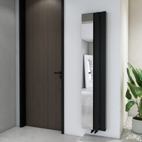 Aluminium-Designheizkörper mit Spiegel - Vertikal - 1800mm x 375mm - Warmwasser - Schwarz - Aris von Hudson Reed