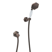 Art Deco Handbrause mit Halterung & Auslaufbogen – gebürstete Bronze - Earlham