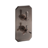Art Deco Twin Unterputz-Thermostat (1 Verbraucher) – gebürstete Bronze – Earlham