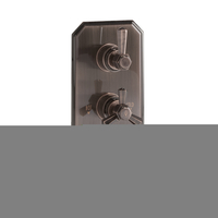 Art Deco Twin Unterputz-Thermostat (2 Verbraucher) – gebürstete Bronze – Earlham
