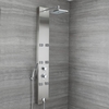 Aufputz-Duschpaneel mit Thermostat – mit Duschkopf,  Körperdüsen und Handbrauseset - Chrom - Easton