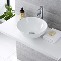 Aufsatz-Waschschale 40cm Rund Keramik - Gäste WC Waschbecken - Ashbury von Hudson Reed