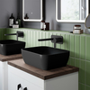 Aufsatzwaschbecken 455mm x 325mm rechteckig,  in Mattschwarz,  ohne Hahnloch - Hudson Reed