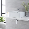 Aufsatzwaschbecken Exton Rechteckig 460mm x 420mm mit Einhebelarmatur im Set,  von Hudson Reed