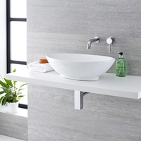 Aufsatzwaschbecken,  oval,  520mm x 320mm - mit Unterputz-Einhebelmischer - Kenton