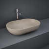 Aufsatzwaschbecken oval 550mm x 350mm ohne Hahnloch Matt- Cappuccino - RAK Feeling x Hudson Reed