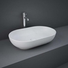 Aufsatzwaschbecken oval 550mm x 350mm ohne Hahnloch Matt-Weiß - RAK Feeling x Hudson Reed