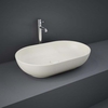Aufsatzwaschbecken oval 550mm x 350mm ohne Hahnloch Mattgreige - RAK Feeling x Hudson Reed