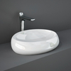 Aufsatzwaschbecken oval 580mm x 400mm ohne Hahnloch Glanz-Weiß - RAK Cloud x Hudson Reed