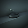 Aufsatzwaschbecken,  oval,  580mm x 400mm,  ohne Hahnloch,  Matt-Schwarz - RAK Cloud x Hudson Reed