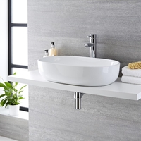Aufsatzwaschbecken Oval 590 x 410mm mit Einhebelarmatur Mirage,  von Hudson Reed