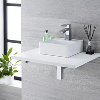 Aufsatzwaschbecken,  quadratisch – 280mm x 280mm,  mit 1 Hahnloch – Halwell