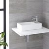 Aufsatzwaschbecken,  rechteckig – 400mm x 220mm,  mit 1 Hahnloch – Halwell